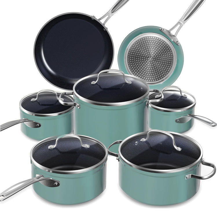 Healthy Duralon Blue Ceramic Nonstick Cookware Set