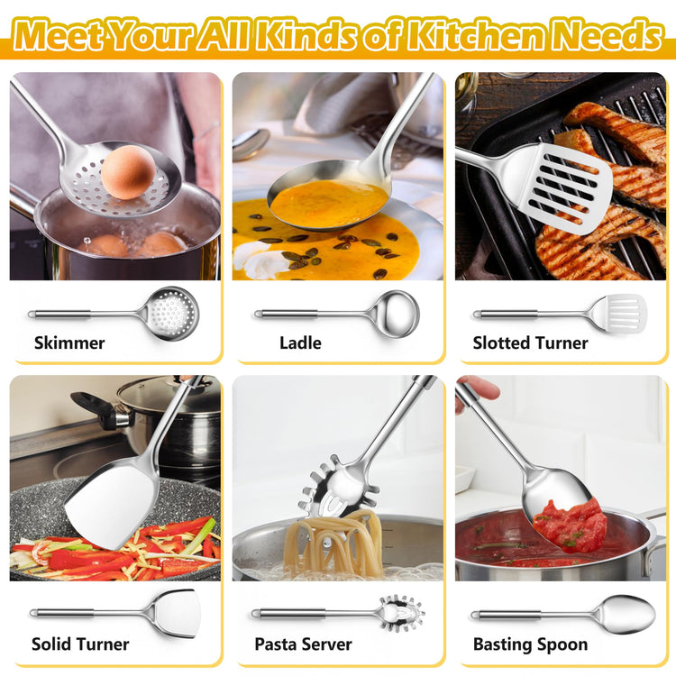 Stainless Steel Kitchen Utensil Set of 6 (6 Count)