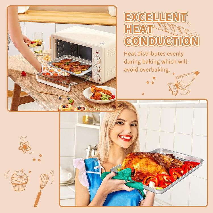 Stainless Steel Baking Sheet Pan Set of 2
