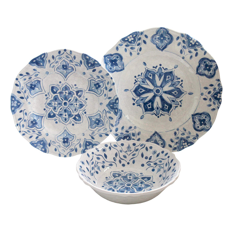 18 Piece Luxury Melamine Dinnerware Set