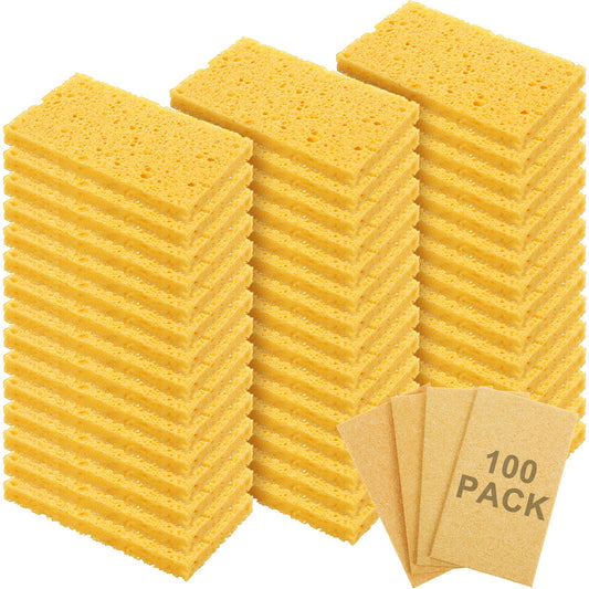 100 Pieces Compressed Wood Pulp Dish Sponges for Kitchen (100 Count)