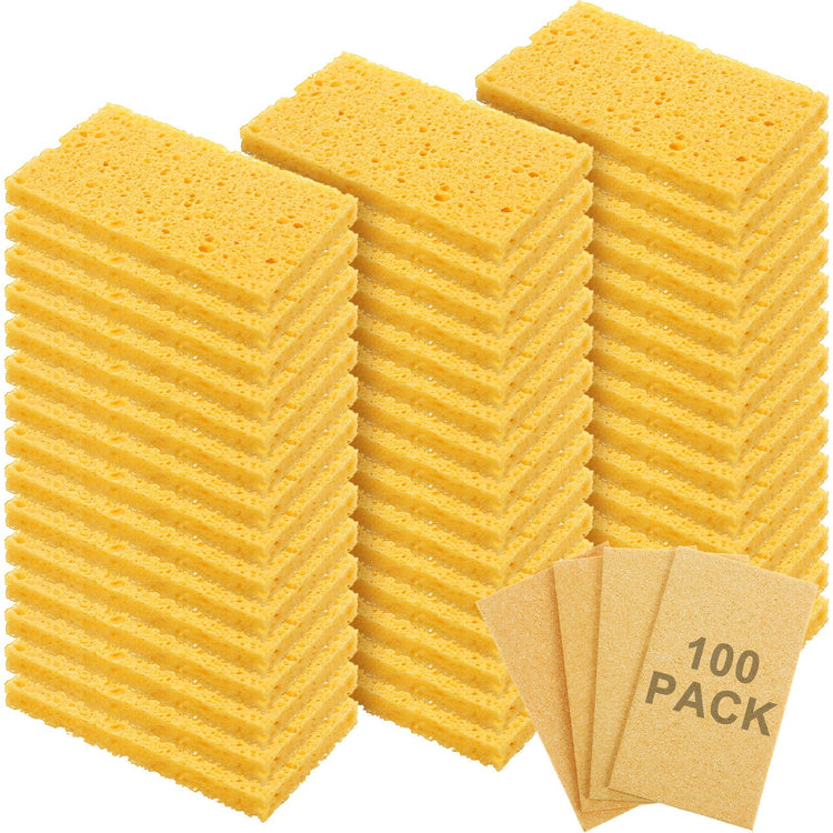 100 Pieces Compressed Wood Pulp Dish Sponges for Kitchen (100 Count)