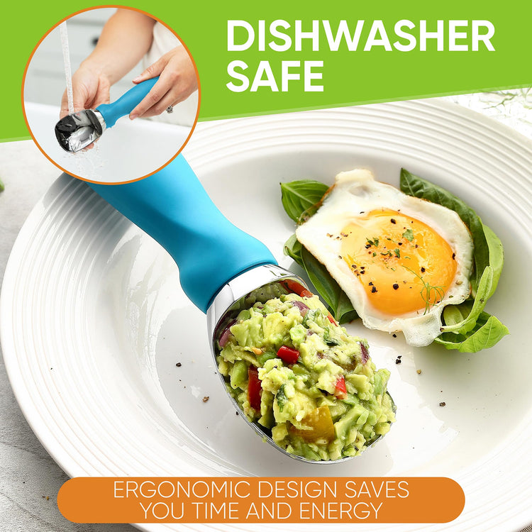 Heavy Duty Metal Ice Cream Scoop with Soft Grip Handle