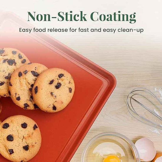 Larder & Vine 8-Piece Bakeware Set | Non-Stick Baking Set with Ceramic Finish | PFAS, PFOA, PTFE, and BPA Free Baking Essentials | Baking Sheets, Muffin Tins and Assorted Baking Pans | Cabernet
