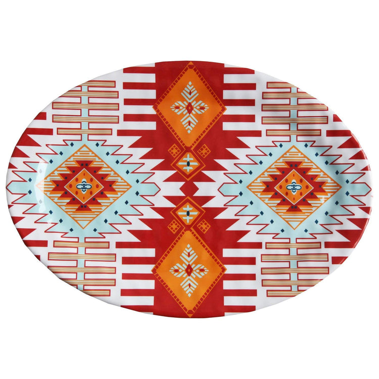 Southwest 14 Piece Melamine Plastic Dinnerware Set with Plates
