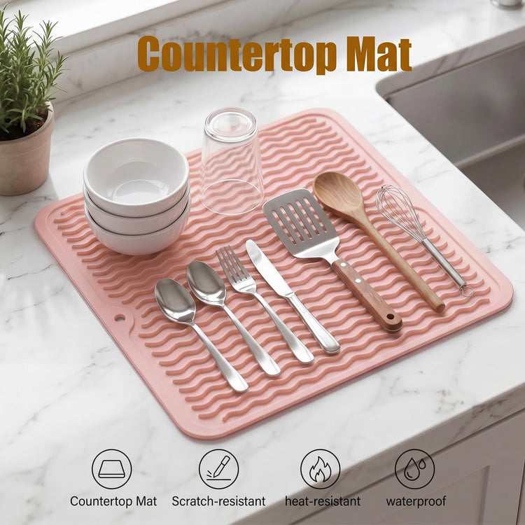 Silicone Dish Drying Mat for Multiple Usage