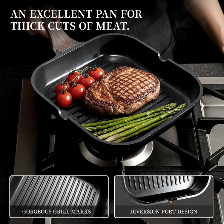 16Pcs Ceramic Pots and Pans Set Non Stick