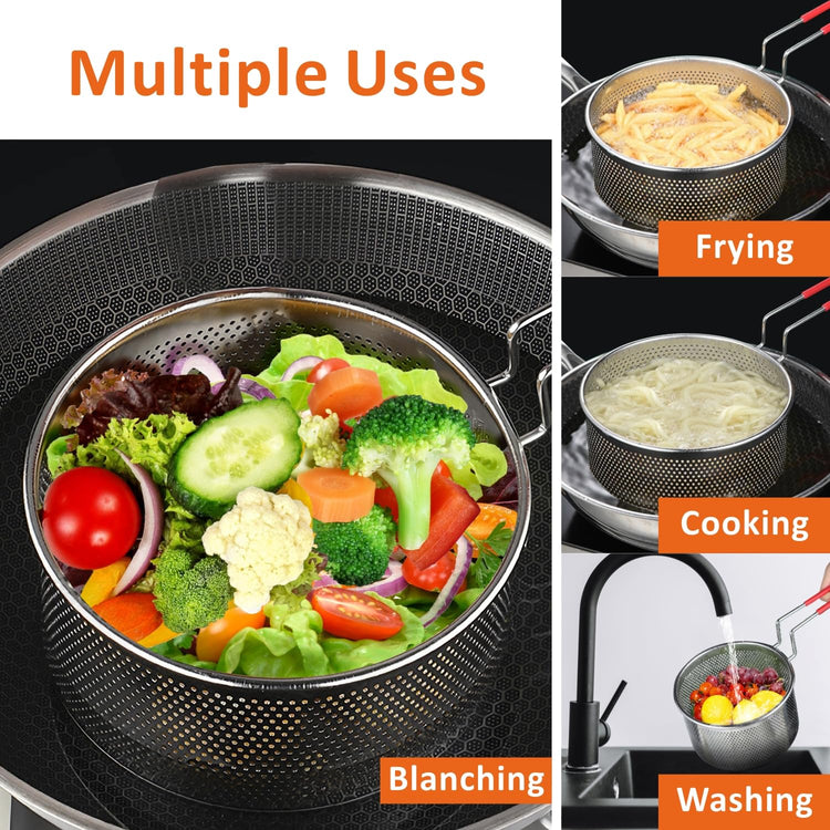 Deep Fryer Basket 304 Stainless Steel for Frying French Fries Cooking