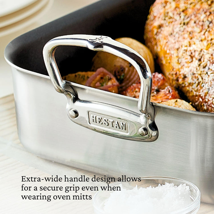 Provisions 16.5" Classic Clad Nonstick Roasting Pan with Stainless Steel Rack