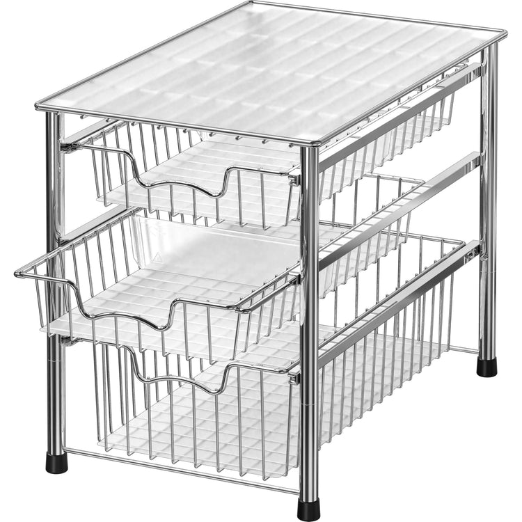Stackable 3 Tier Sliding Basket Organizer Drawer