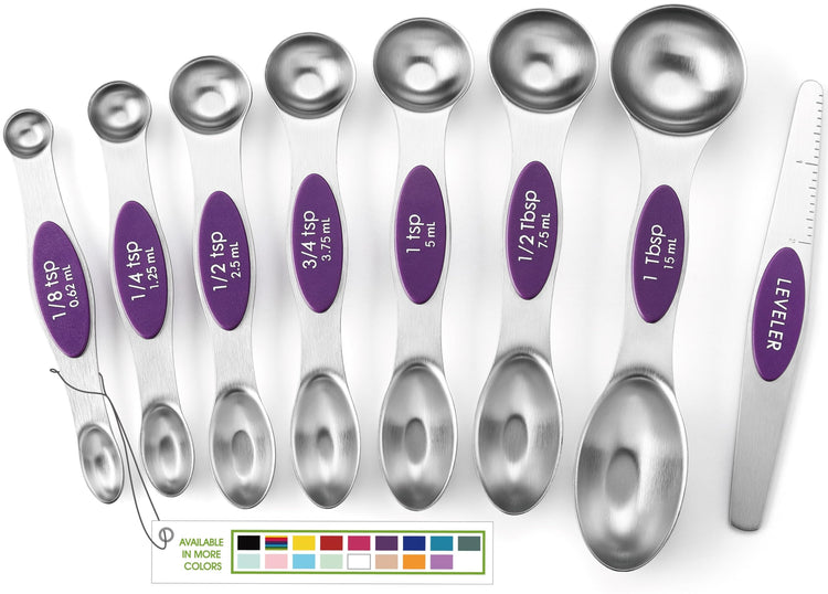 Stainless Steel Magnetic Measuring Spoons Set of 8