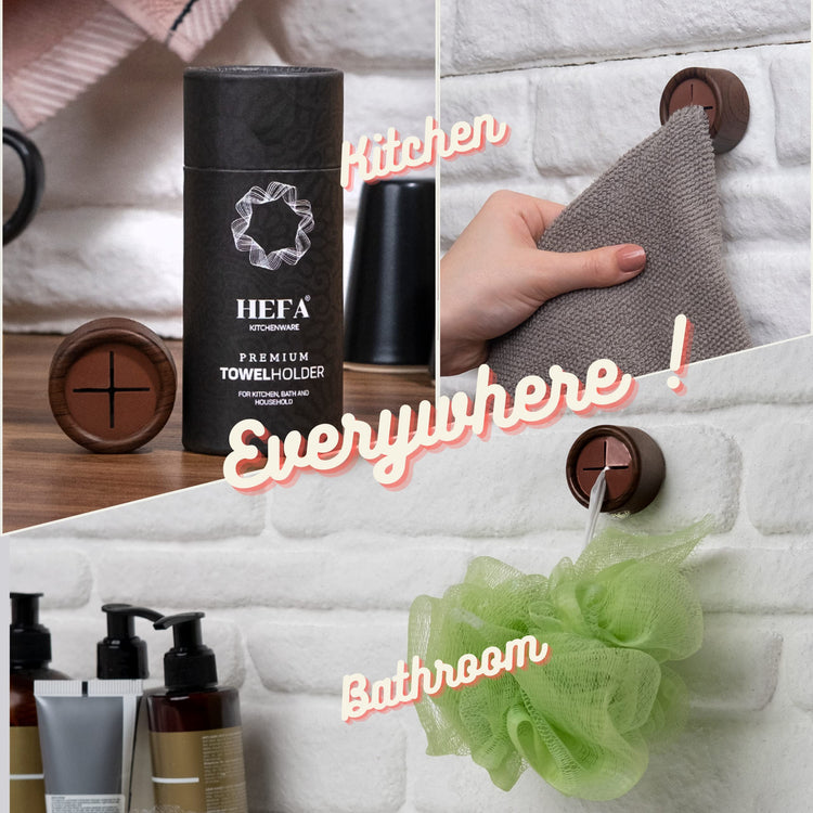 Towel Holder & Hooks (4 Count)