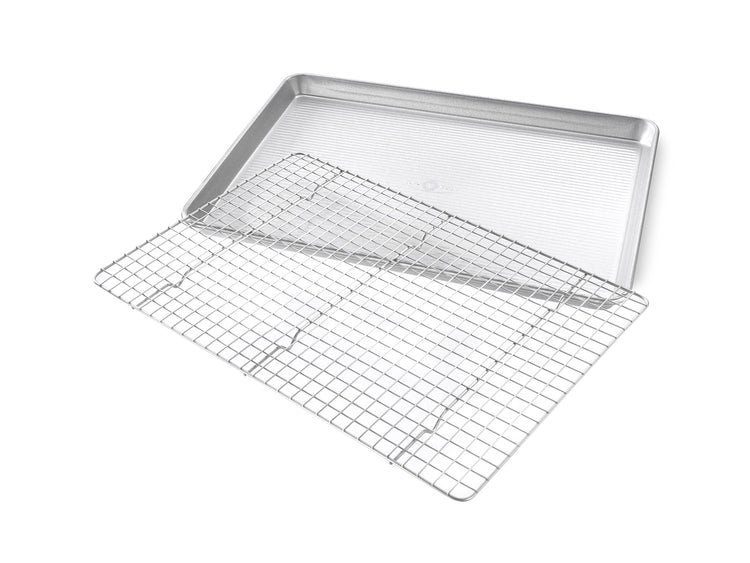 Bakeware Half Sheet Baking Pan and Bakeable Nonstick and Cooling Rack Set