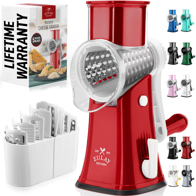 Rotary Cheese Grater 5 Blade Cheese Shredder