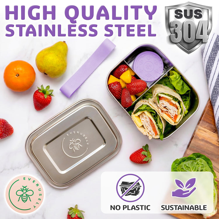 Stainless Steel Bento Box + Condiment Container