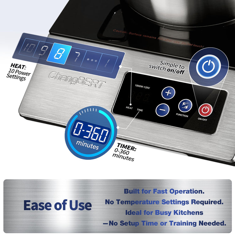 1800W Commercial Grade Induction Cooktop