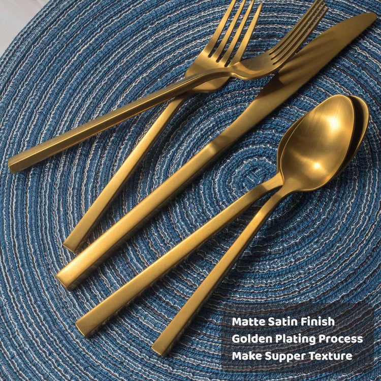 Cube Gold 45 Piece Flatware Set (14.25 Count)