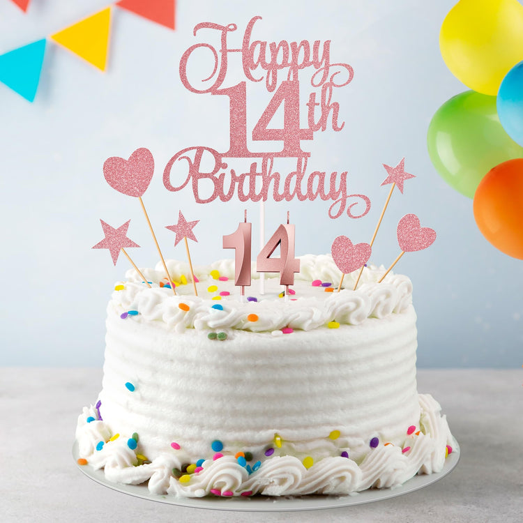 14th Birthday Cake Decorations (9 Count)