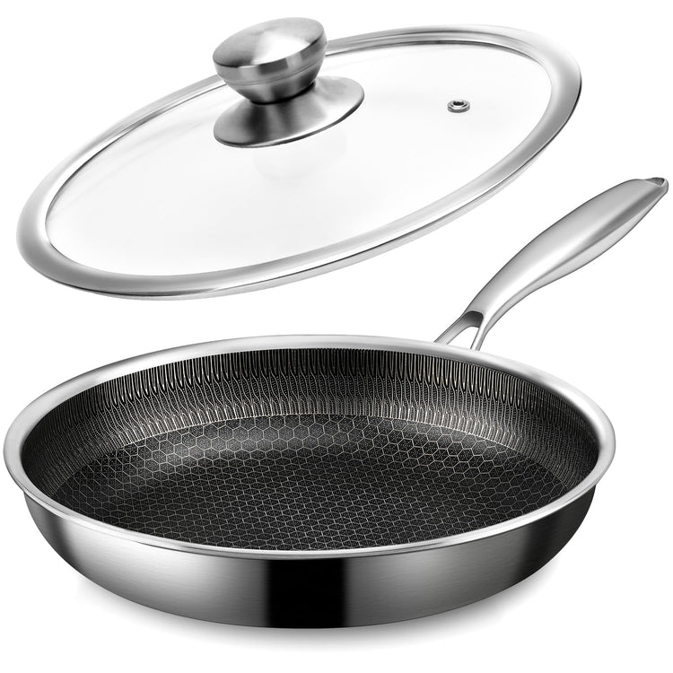 11" Stainless Steel Frying Pan with Lid