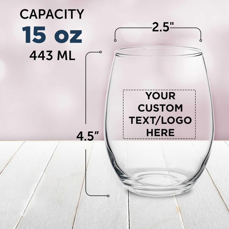 Custom Stemless Wine Glasses in Bulk by ARC Perfection (100 Count)