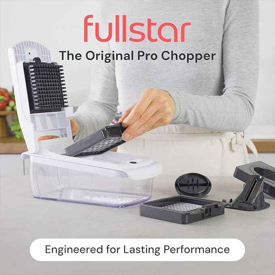 Fullstar The Original Pro Chopper - Vegetable Chopper and Dicer, Food Chopper with Container, Fruit Cutter, Kitchen Gadgets & Gifts, Home Essentials (2 in 1, White)