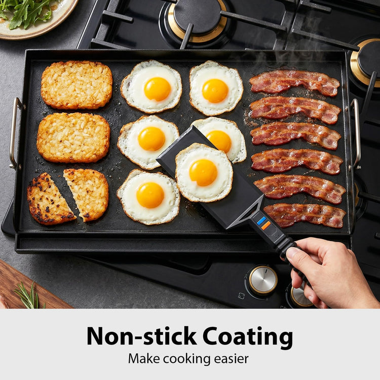 25x16 Nonstick Cast Iron Griddle for Gas Grill