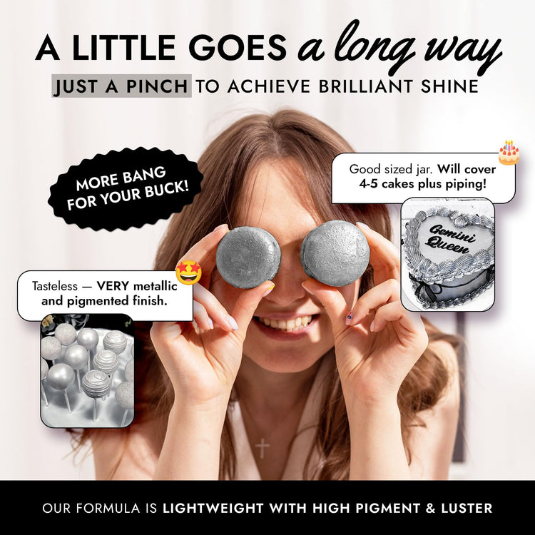 Silver Edible Glitter for Drinks & Cakes