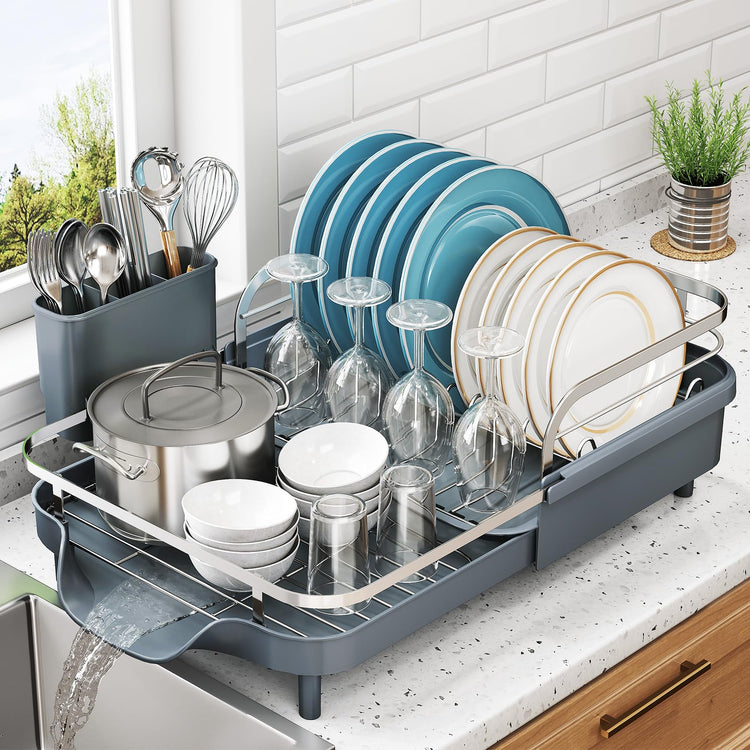 Expandable Dish Drying Rack for Kitchen Counter