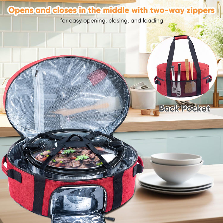 Insulated Slow Cooker Carrying Bag for 6