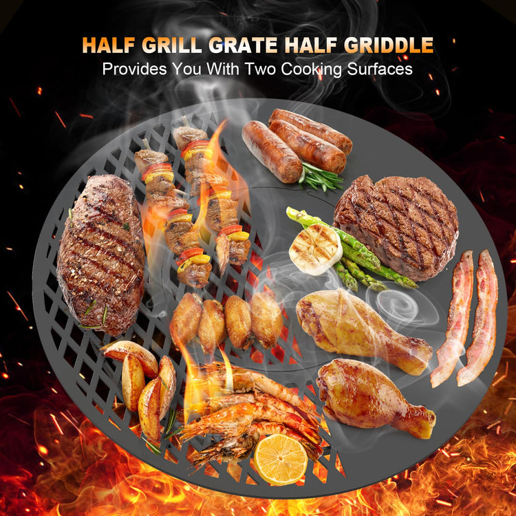 BBQ Griddle and Grate Combo Kit for Weber 26 inch Kettle Charcoal Grills