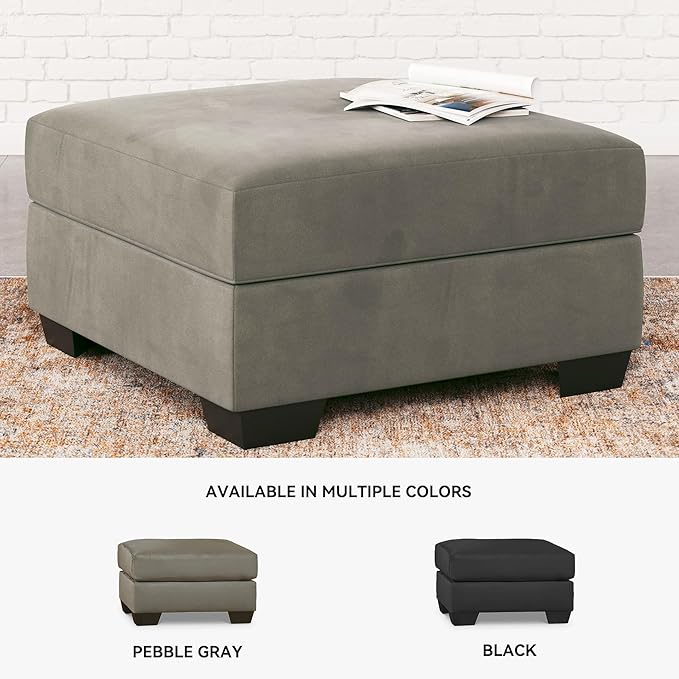 Signature Design by Ashley Darcy Casual Plush Square Accent Ottoman, Grayish Brown