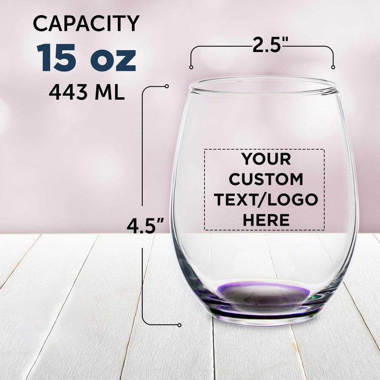 Custom Stemless Wine Glasses in Bulk by ARC Perfection (100 Count)