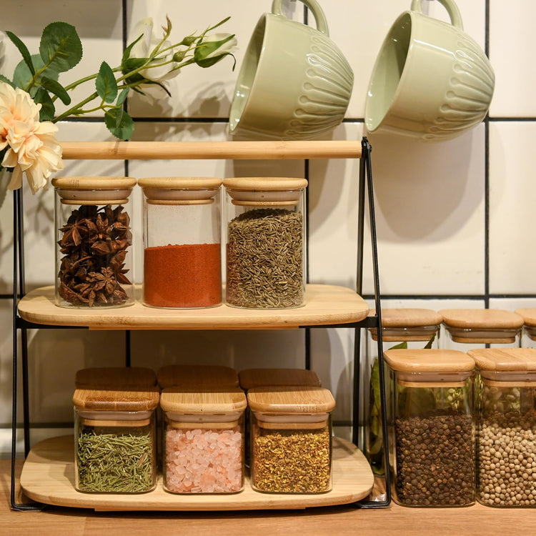 Glass Food Storage Jars Square 4oz (12 Count)