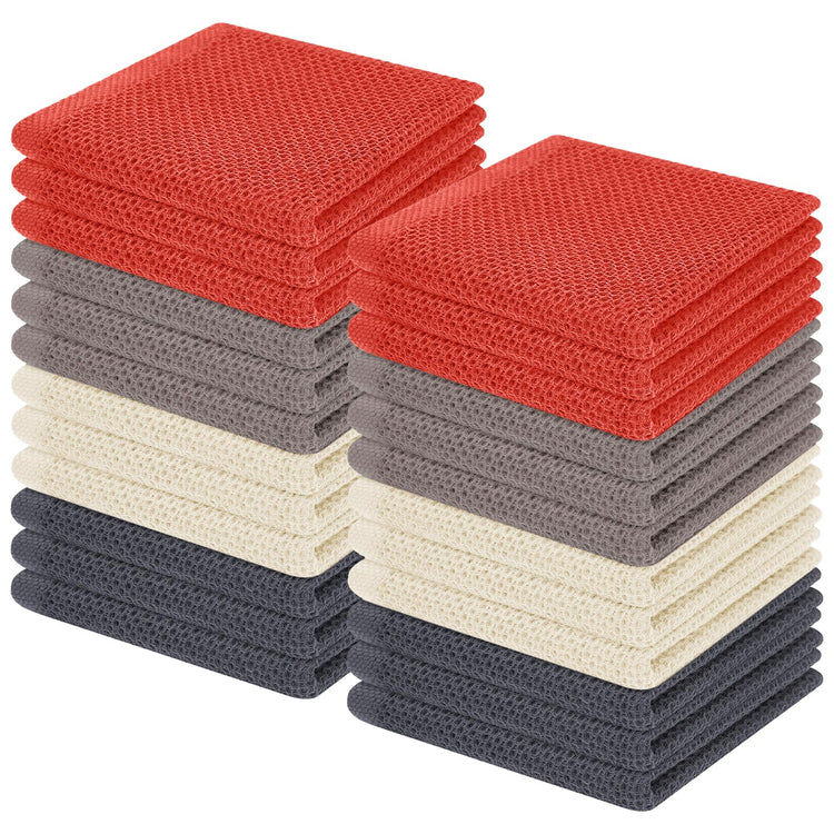 100% Cotton Waffle Weave Kitchen Dish Cloths 24 (24 Count)