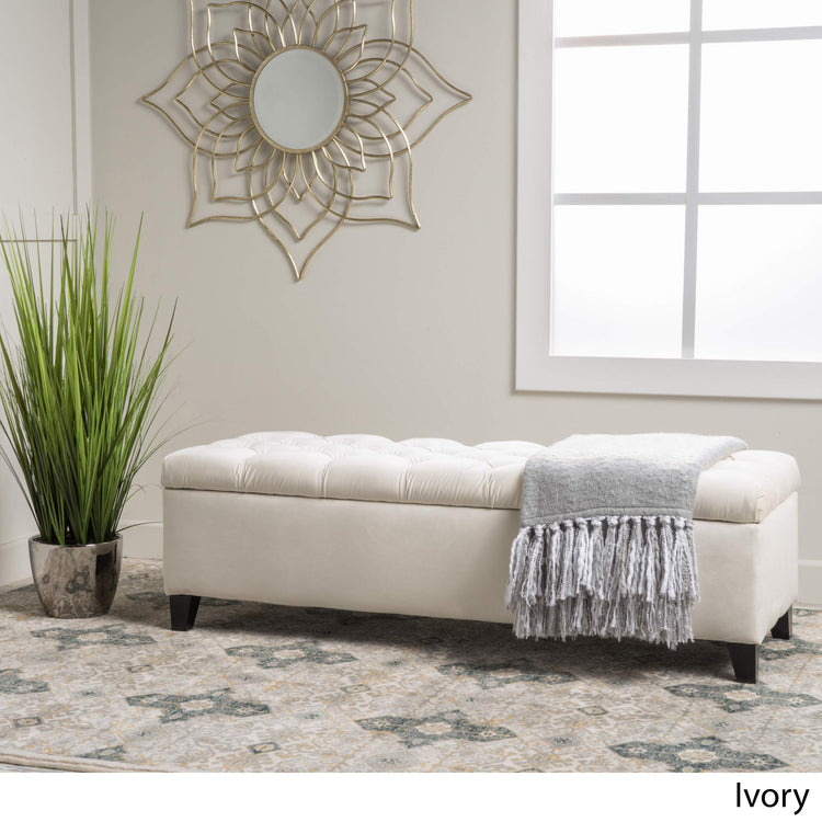 Ottilie Velvet Storage Ottoman