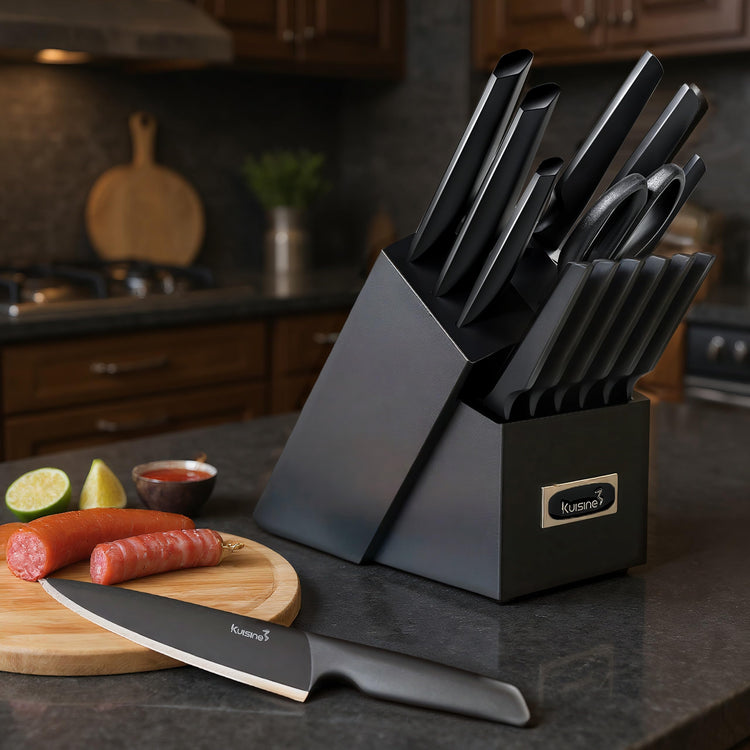 Upgraded Chef Knife Set One Piece Molding High Carbon Stainless Steel (15 Count)