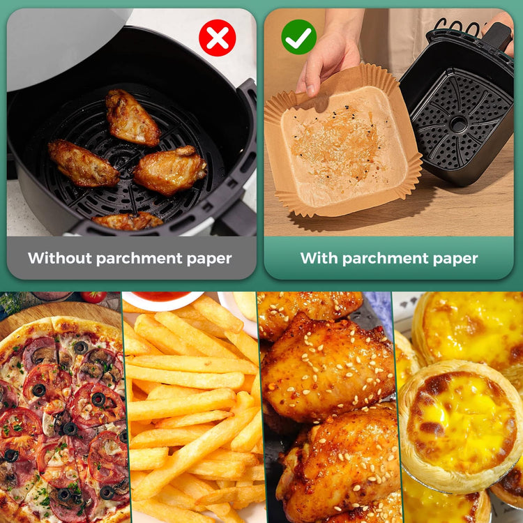 125Pcs 6.5inch Air Fryer Liners Disposable Square Parchment Paper (125 Count)
