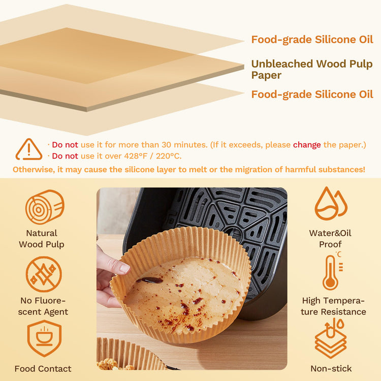 Air Fryer Liners Disposable 6.3 inch Round (100 Count)