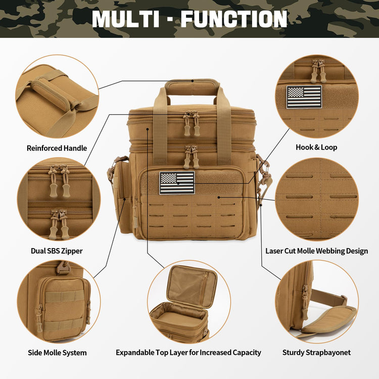 Tactical Lunch Box for Men Expandable 18L Heavy Duty Military Insulated Cooler Bag