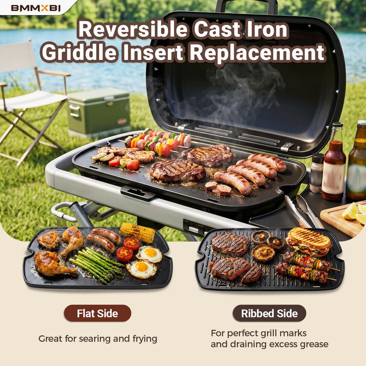 Cast Iron Griddle with Carry Bag for Weber Traveler Grill 9010001 9020001