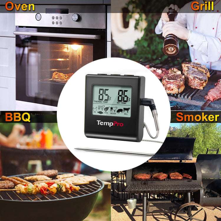 TempTrack Large LCD Digital Meat Thermometer for Cooking