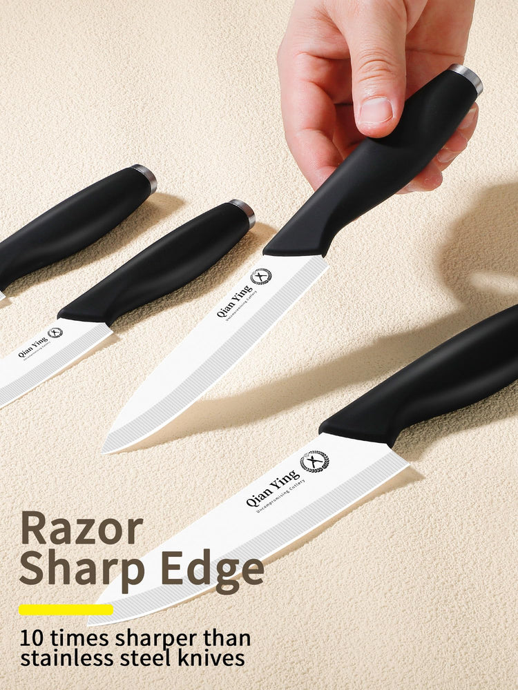 Ceramic Knife Set for Kitchen with Sheath (9 Count)