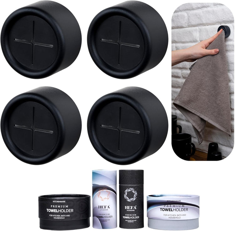 HEFA Towel Holder, Towel Hooks, Dish Towel Holder, Kitchen Organization, Bathroom Accesories, Kitchen Towel Hook, Kitchen Towel Holder, Christmas Gift, Kitchen Gadgets 4 Pack