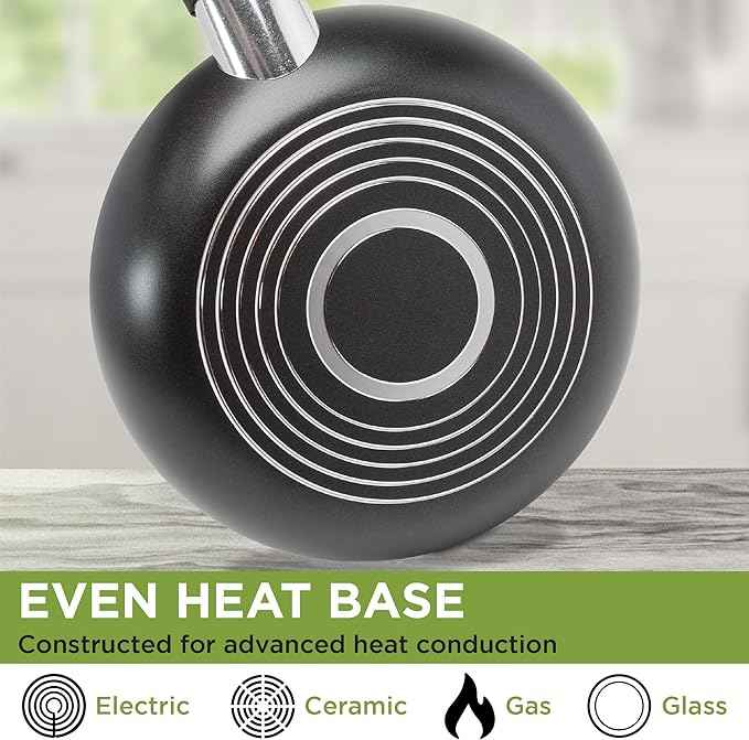 Ecolution Easy Clean Ceramic Nonstick Cookware Set, Dishwasher Safe Kitchen Pots and Pans Set, Comfort Grip Handle, Even Heating, Ultimate Food Release, 26-Piece, Black