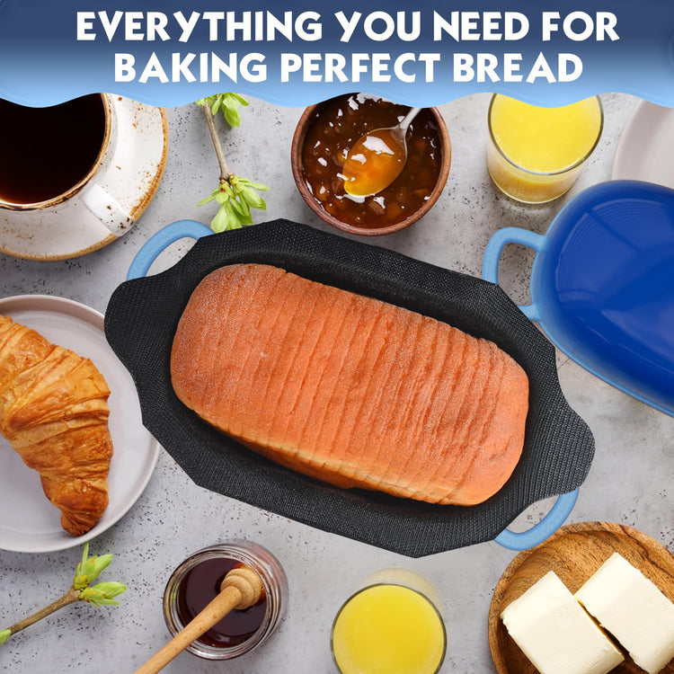 Dutch Oven 2.5QT Bread Pans with Silicone Liner for Bread Baking