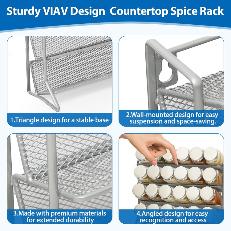 1PCS 4Tier Spice Rack for Counter Free Standing