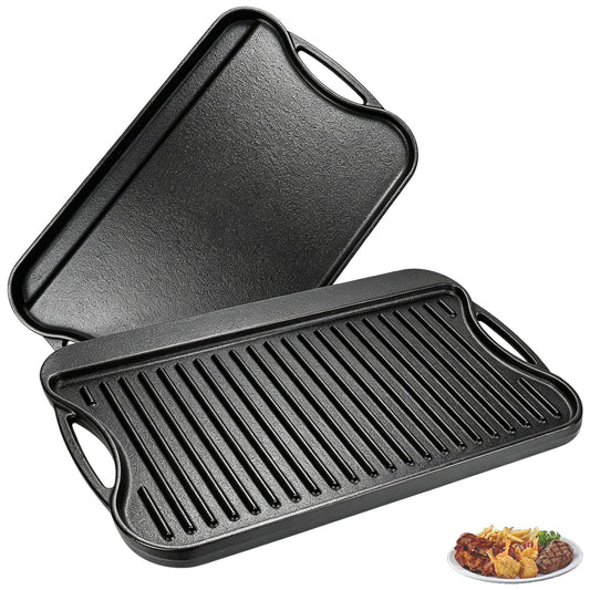 2 in 1 Reversible Cast Iron Griddle for Gas Grill
