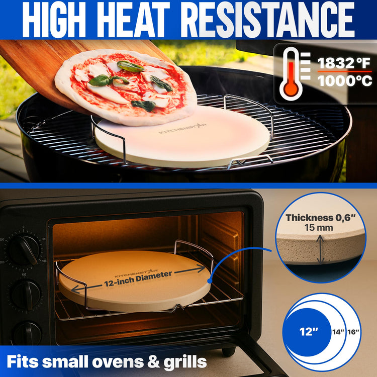 Pizza Stone for Oven and Grill 15x12 inch