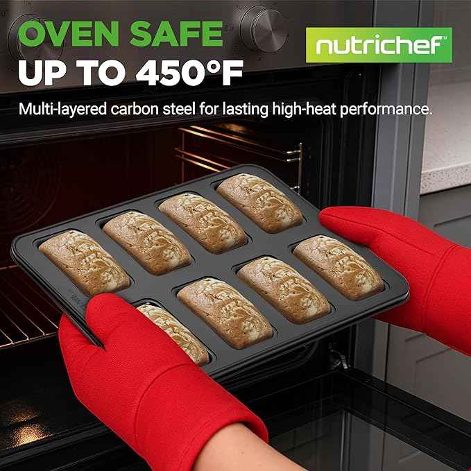 NutriChef 42-Piece Ultimate Nonstick Bakeware Set - Carbon Steel Baking Pans, Everyday Baking Tools, Oven Mitts, & More - Ideal for Baking Delicious Savory & Sweet Treats - Complete Set for Bakers