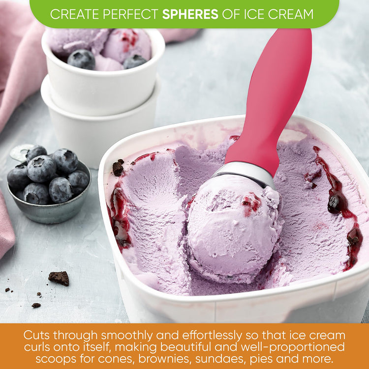 Heavy Duty Metal Ice Cream Scoop with Comfortable Handle